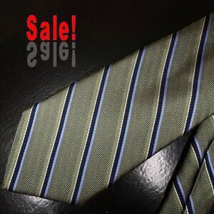 Forsyth 100% silk Striped Green and Blue Men's Tie